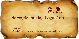 Hornyánszky Magdolna névjegykártya